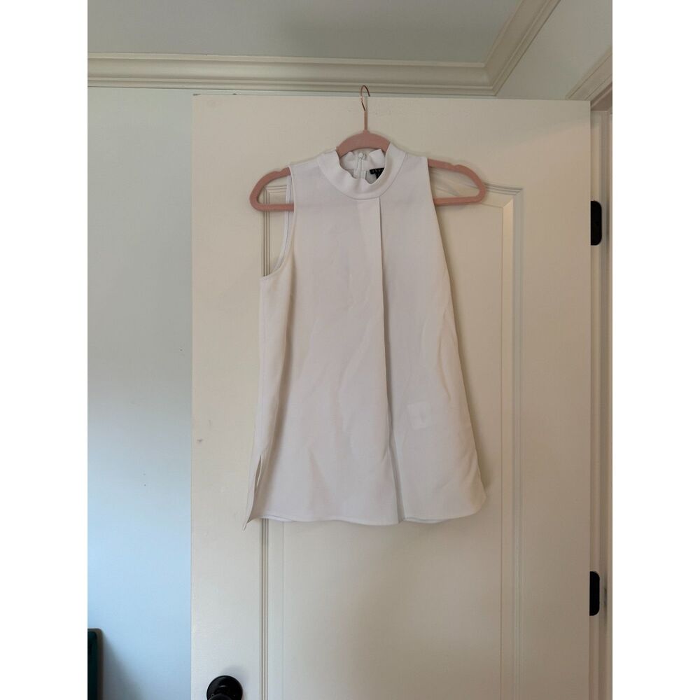 Theory Ivory Sleeveless Tunic Top Size Small Mock Neck - Picture 2 of 9
